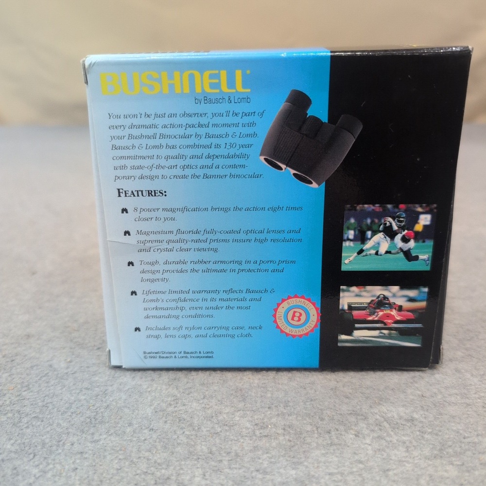 Bushnell Banner Compact Binoculars 8x23mm Black Porro Prism 13-8230K Bausch Lomb - Picture 3 of 4